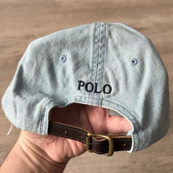 Polo Ralph Lauren Cotton Chino Very Light Denim Ball Cap Hat OSFM - Authentic - Picture 4 of 11